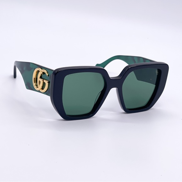 NEW GUCCI GG0956S 001 OVERSIZED GREEN BLACK WOMEN SUNGLASSES GUCCI - Picture 5 of 10